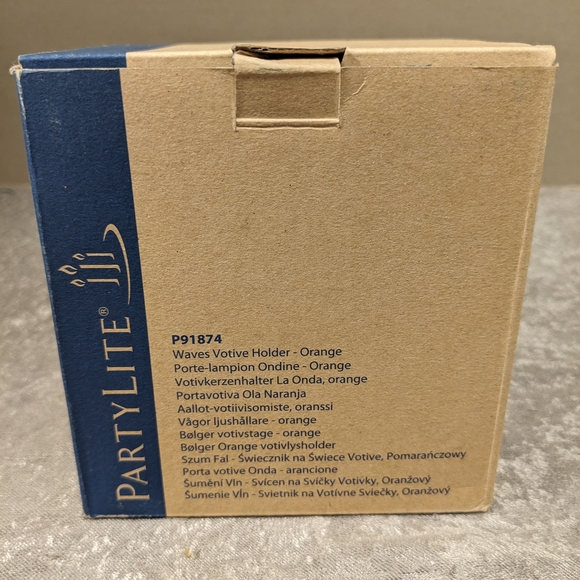 PartyLite Waves Votive Candle Holder: Orange- Retired P91874 - Picture 4 of 6